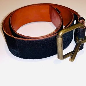 Miu Miu Prada Black calf hair belt